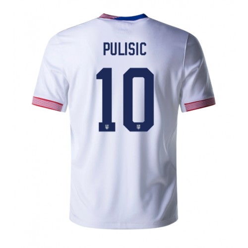 Pánský Fotbalový dres Spojené Státy Christian Pulisic #10 Copa America 2024 Domácí Krátký Rukáv